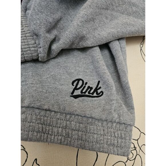 Victoria's Secret Pink 1/4 Zip Pullover Sweatshirt Cropped Size Large Stripe - Picture 7 of 8